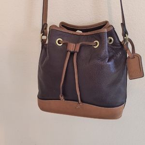 Ghurka Maroon Leather Bucket Bag